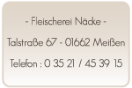 Vermietung - Info Box